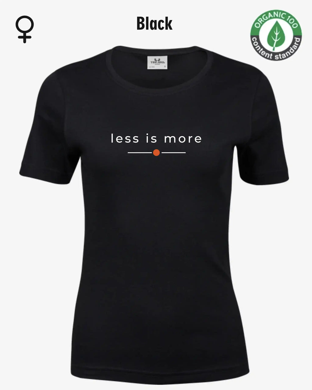 Auf dem Bild sieht man das T-Shirt Tee Jays Women's Interlock Tee STYLE 580 in der Farbe black mit dem zeitlosen Design "less is more".