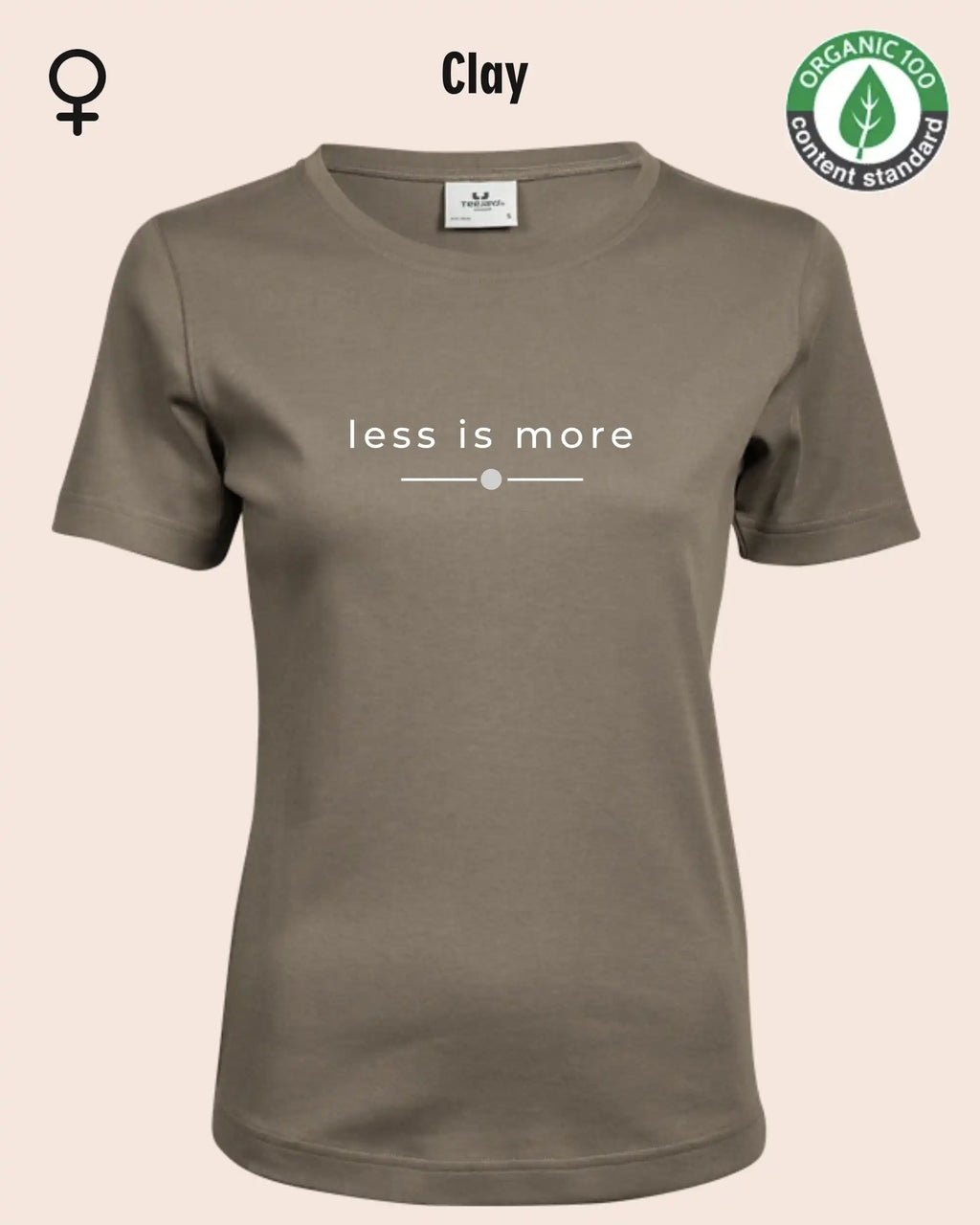Auf dem Bild sieht man das T-Shirt Tee Jays Women's Interlock Tee STYLE 580 in der Farbe clay mit dem zeitlosen Design "less is more".