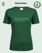 Auf dem Bild sieht man das T-Shirt Tee Jays Women's Interlock Tee STYLE 580 in der Farbe forest greeen mit dem zeitlosen Design "less is more".