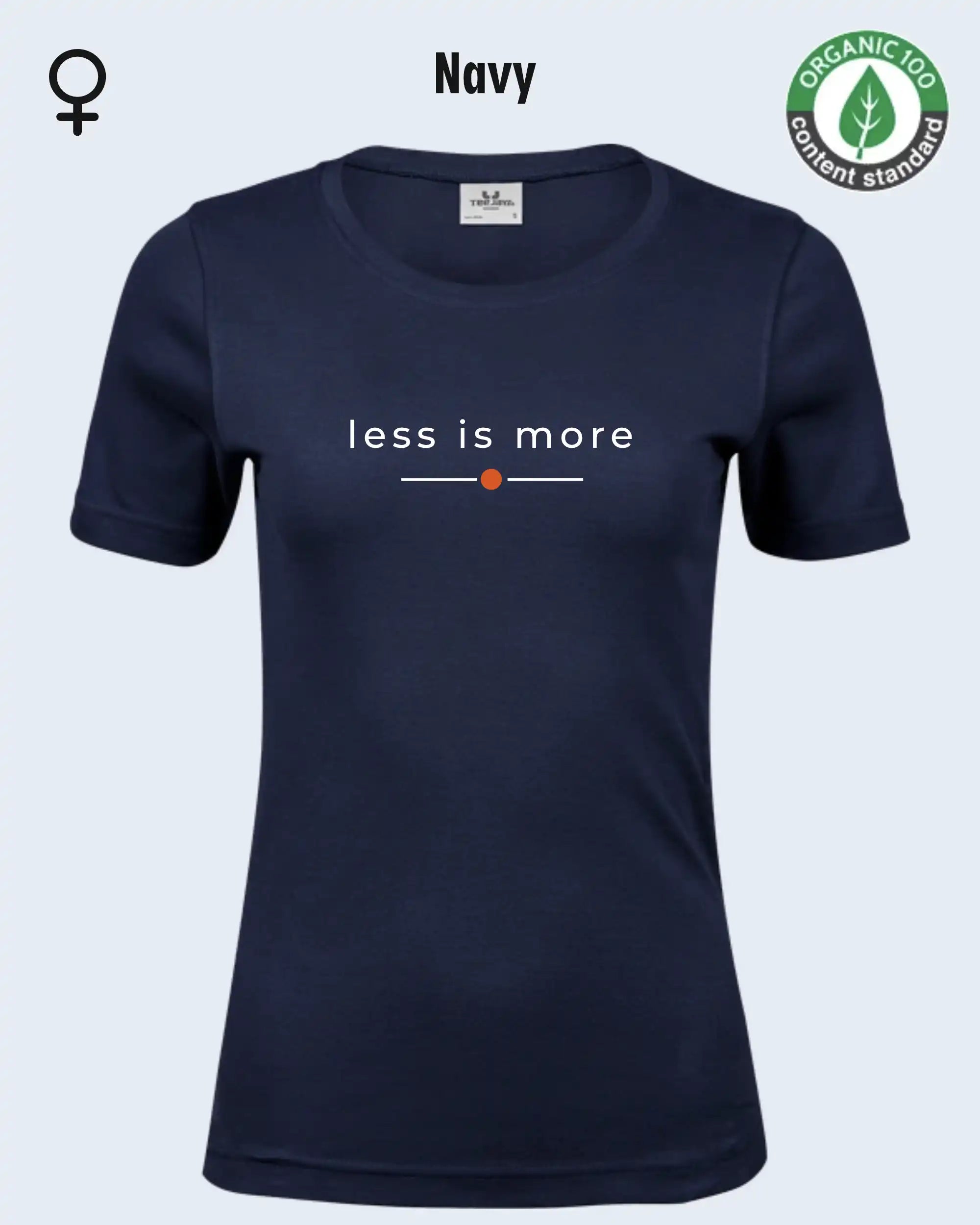 Auf dem Bild sieht man das T-Shirt Tee Jays Women's Interlock Tee STYLE 580 in der Farbe navy mit dem zeitlosen Design "less is more".