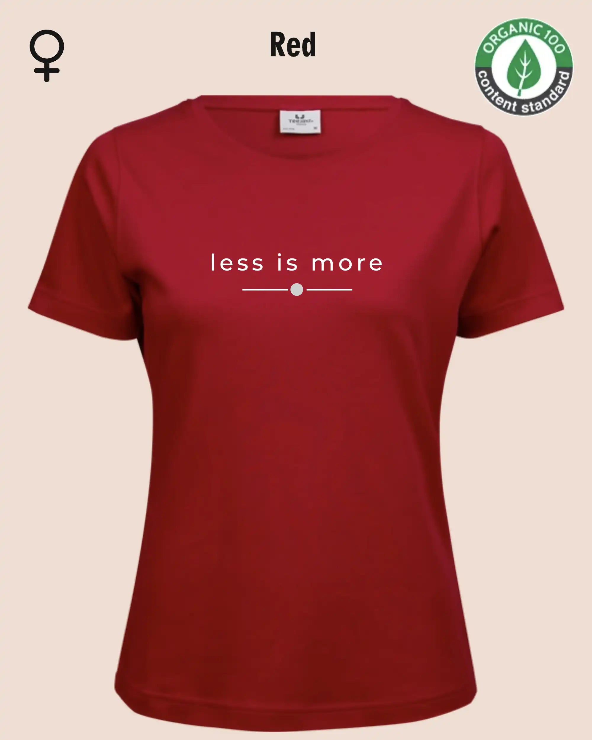 Auf dem Bild sieht man das T-Shirt Tee Jays Women's Interlock Tee STYLE 580 in der Farbe red mit dem zeitlosen Design "less is more".