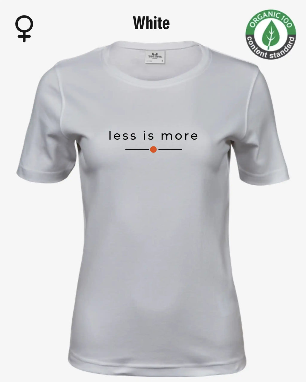 Auf dem Bild sieht man das T-Shirt Tee Jays Women's Interlock Tee STYLE 580 in der Farbe white mit dem zeitlosen Design "less is more".